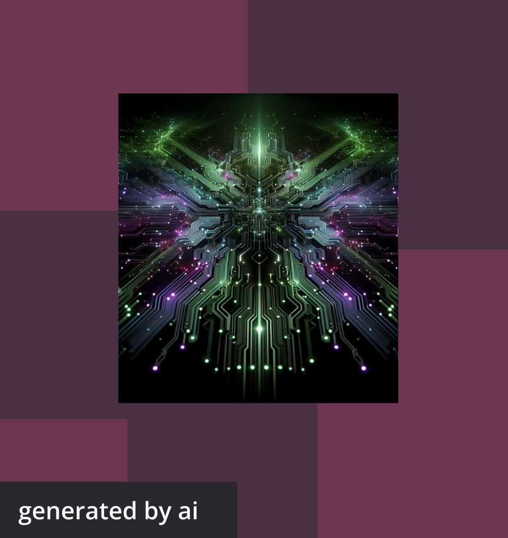 Abstract, futuristic image generated by AI